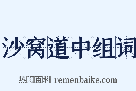 沙窝道中组词是什么意思的图片